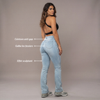 Jean Flare Sculptant  | Taille Haute - Bleu Clair