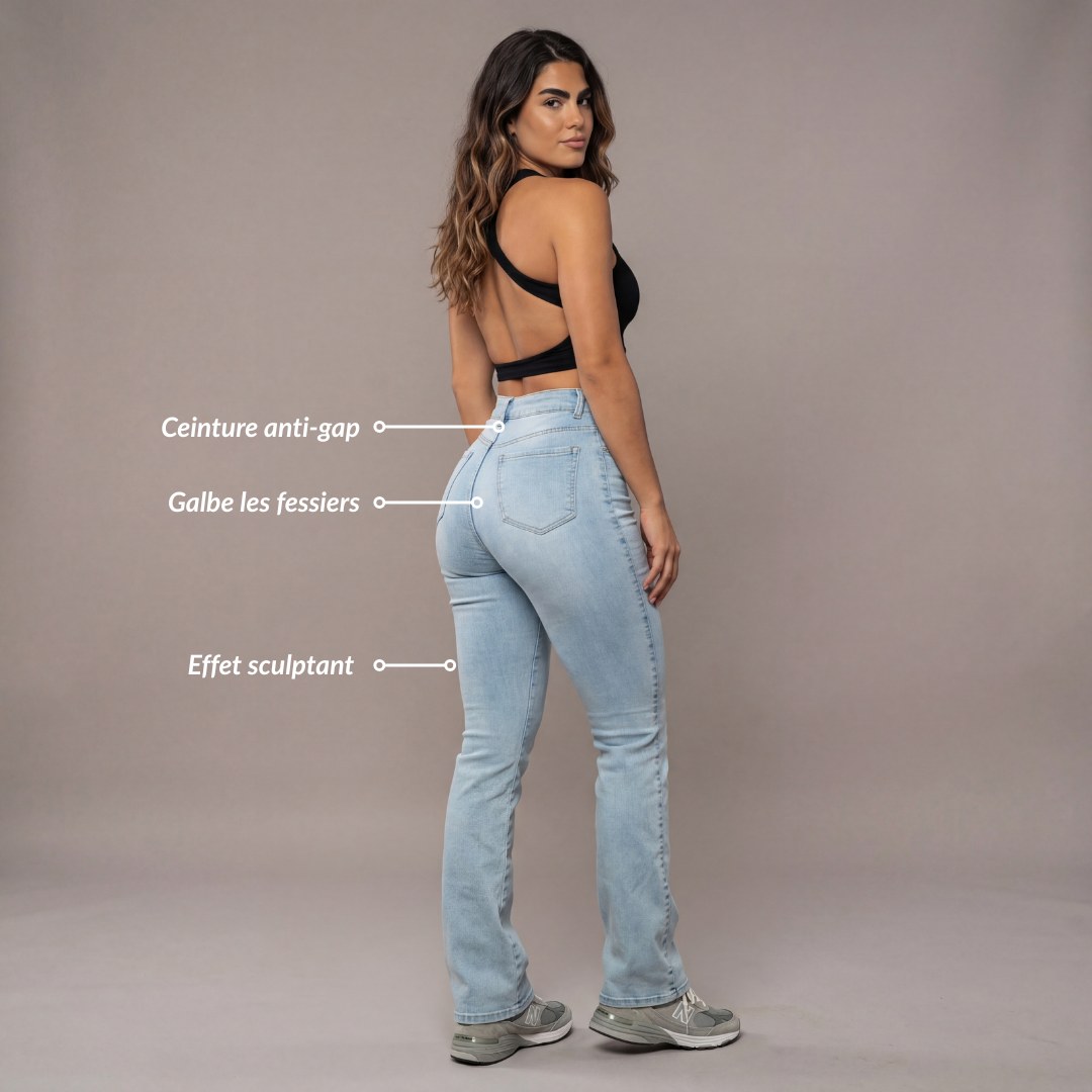 Jean Flare Sculptant  | Taille Haute - Bleu Clair