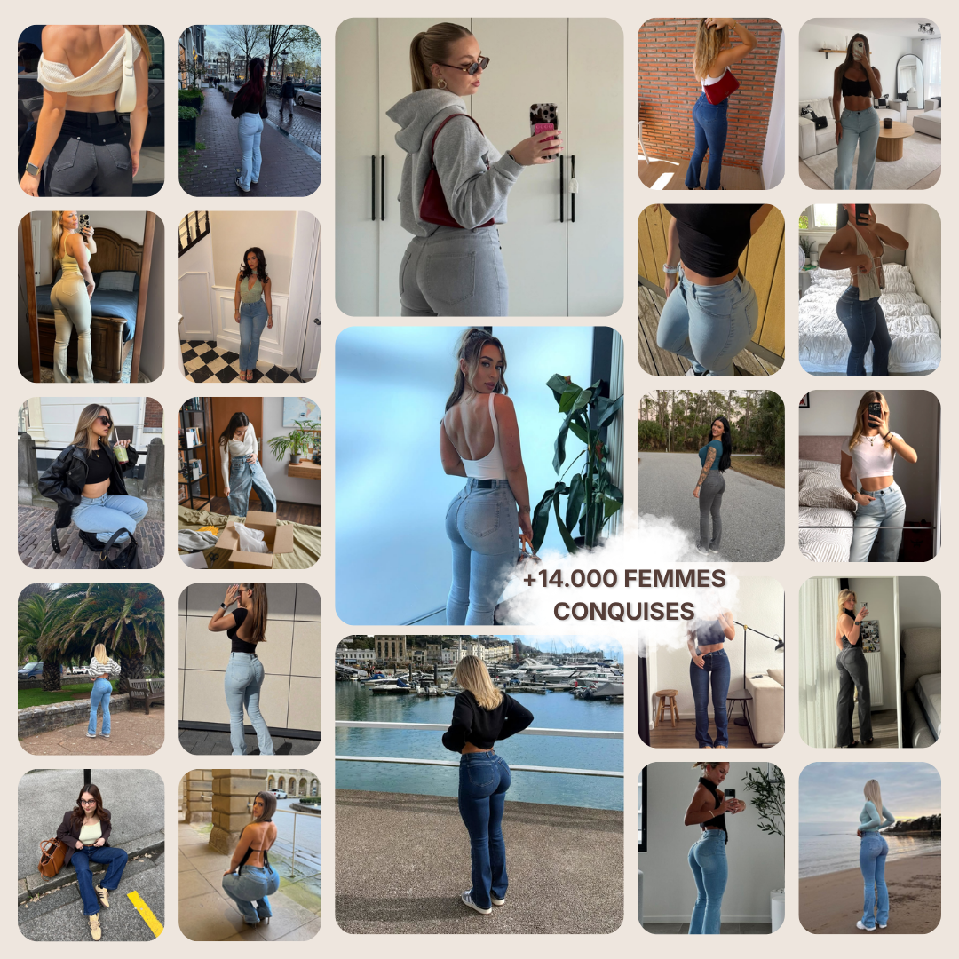 Jean Flare  | Taille Haute - Noir