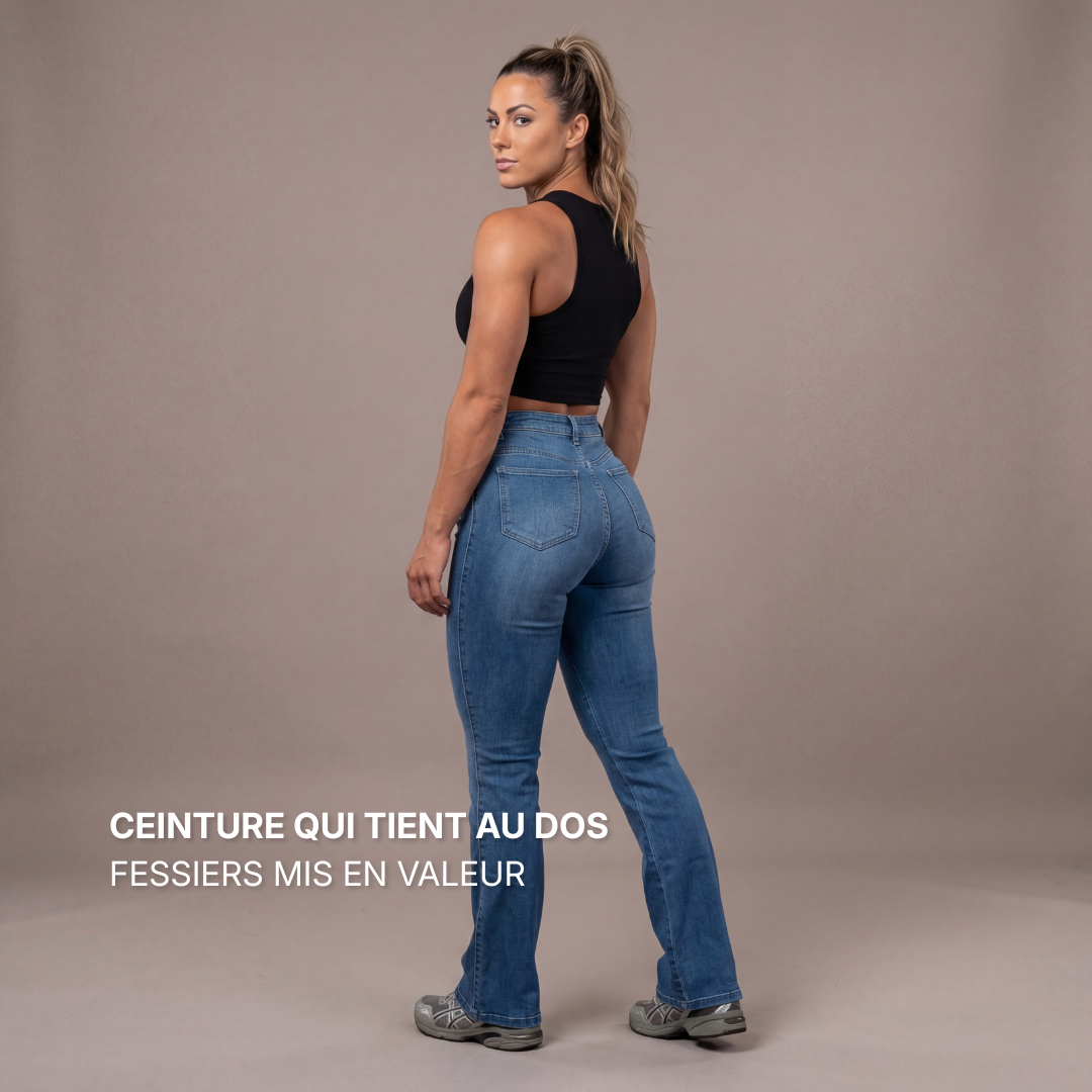 Jean Flare  | Taille Haute - Bleu