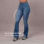 Jean Flare  | Taille Haute - Bleu