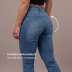 Jean Flare  | Taille Haute - Bleu