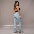 Jean Flare  | Taille Haute - Bleu Clair