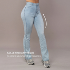 Jean Flare  | Taille Haute - Bleu Clair