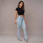 Jean Flare Sculptant  | Taille Haute - Bleu Clair