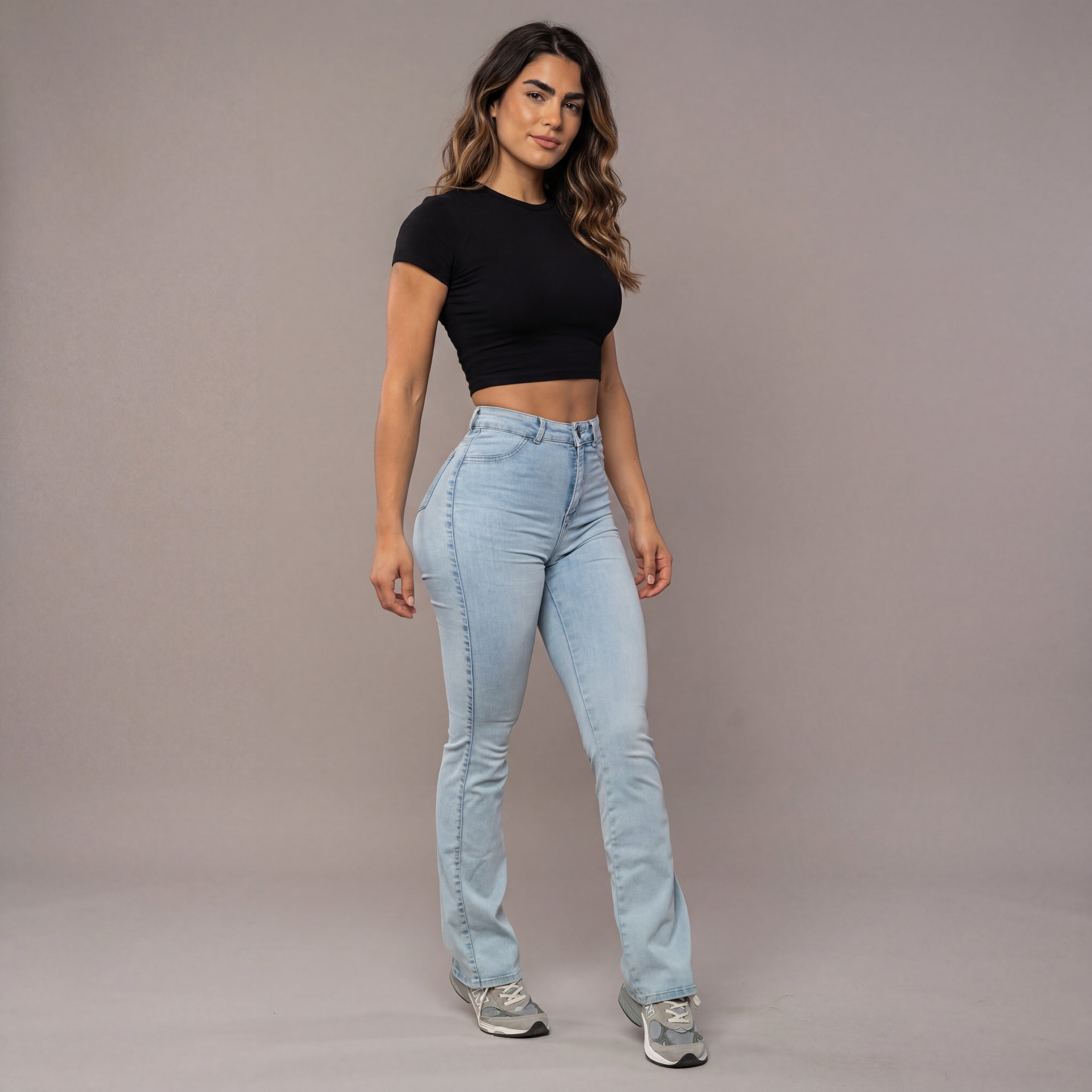 Jean Flare Sculptant  | Taille Haute - Bleu Clair
