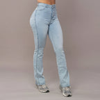Jean Flare Sculptant  | Taille Haute - Bleu Clair