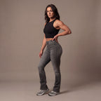 Jean Flare Sculptant  | Taille Haute - Gris